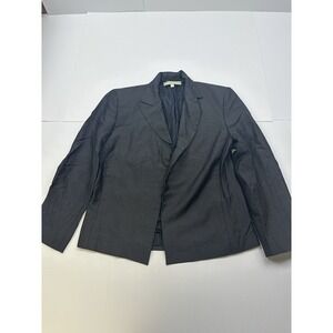 CHARLES CHANG LIMA Sz 6 Gray Open‎ Front Blazer Jacket Wool Blend